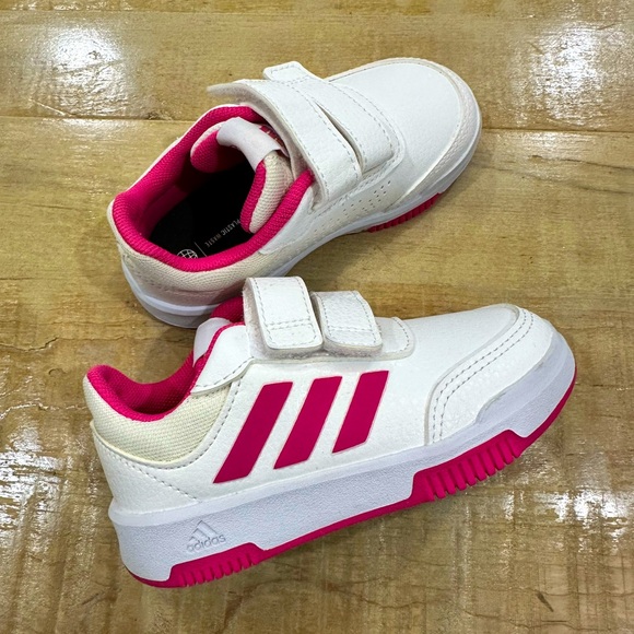 Adidas Tensaur sport 2.0 pink 3 stripe toddler girls tennis shoes Velcro running - Picture 2 of 13